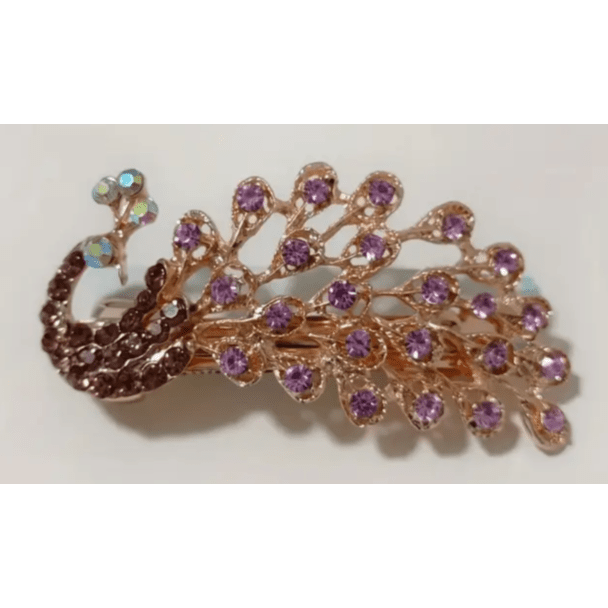 Dazzling Peacock Rhinestone Hair Clip