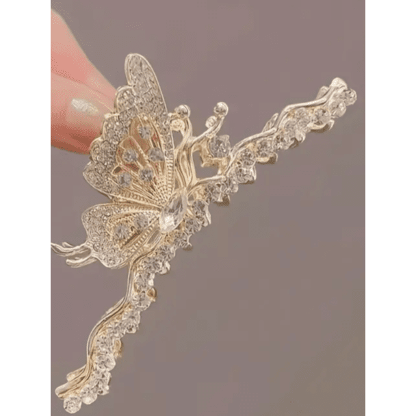 Butterfly Rhinestone Hair Claw Clip