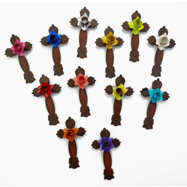 Cross Magnet with Flower