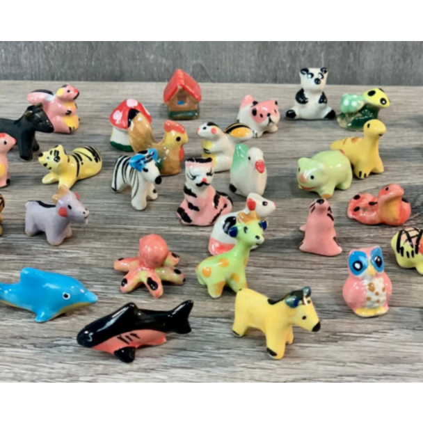  Mini Ceramic Figurines - Assorted