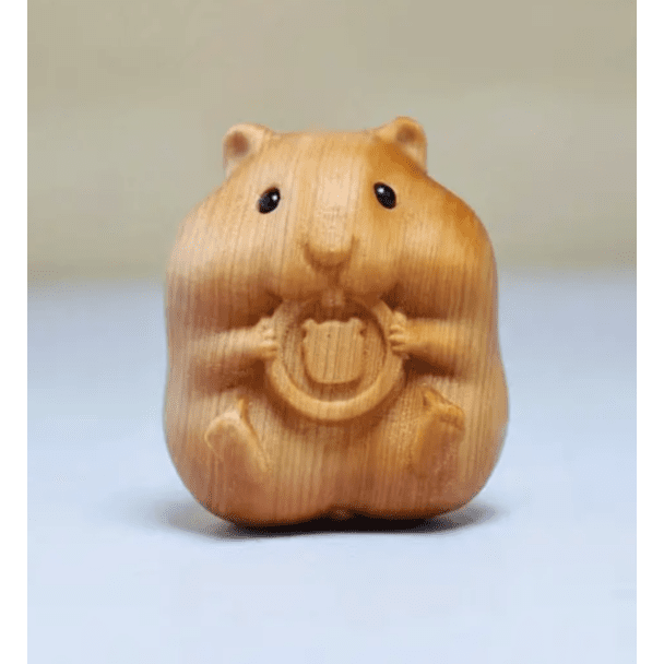 Wooden Hamster - mini figurine