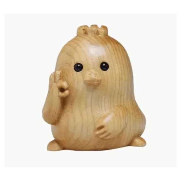 Wooden Chicken Figurine 