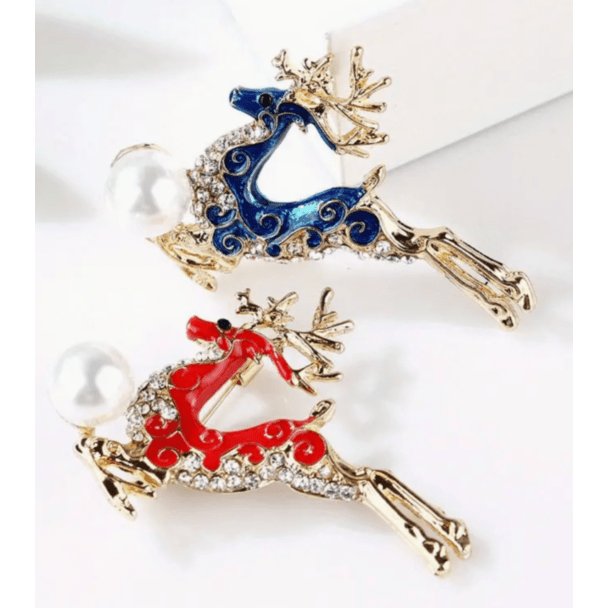 Deer Christmas Brooch