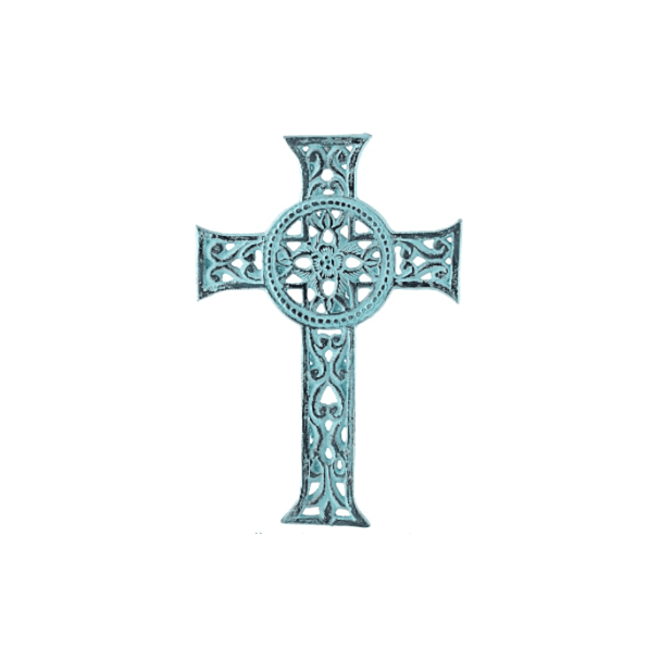 Celtic Metal Wall Cross - distressed design