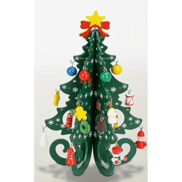 Small Wooden Tabletop Christmas Tree