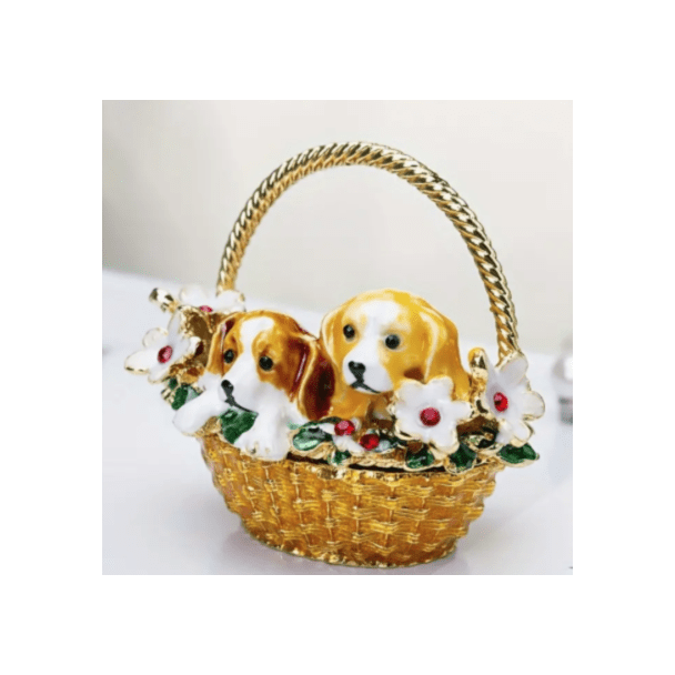 Puppy Basket Trinket Box