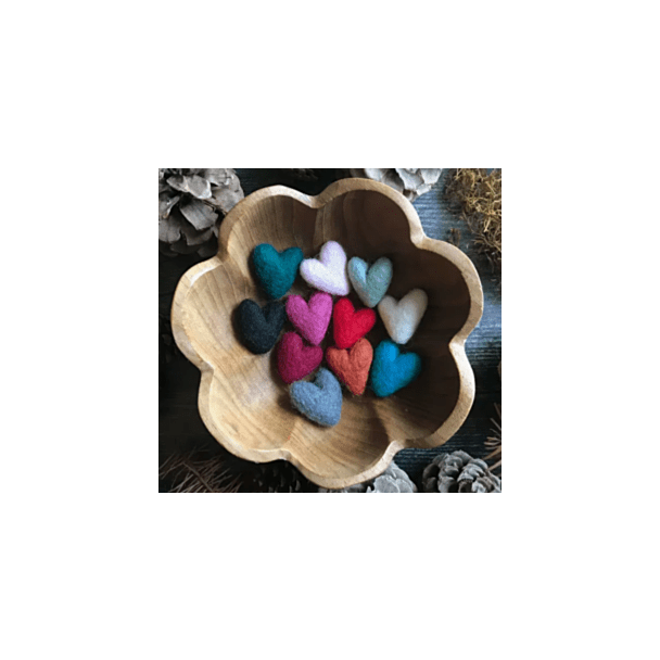 Felted Small Hearts - Varied Colors