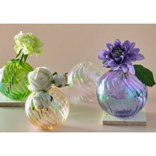 Iridescent Ball Bud Vase